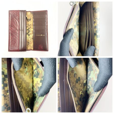  PATRICK COX パトリックコックス 長財布 ワインレッド x ゴールド