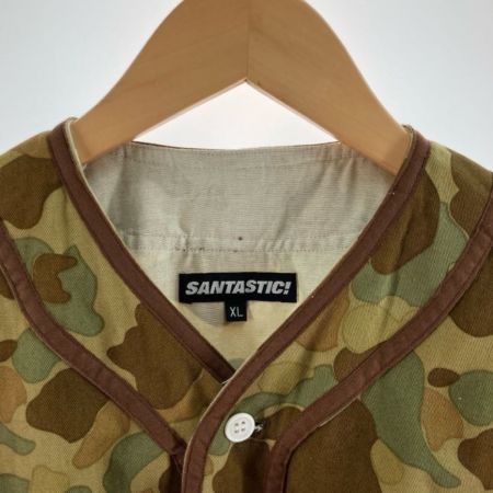  SANTASTIC メンズ  ベースボールシャツ サイズXL ベージュ×カーキ