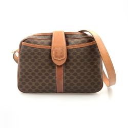 〇〇 CELINE セリーヌ マカダム柄 ショルダーバッグ ブラウン Bランク