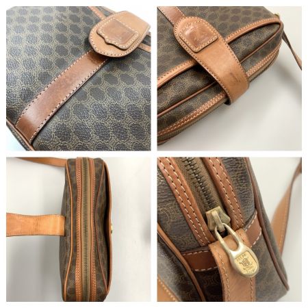  CELINE セリーヌ マカダム柄 ショルダーバッグ ブラウン