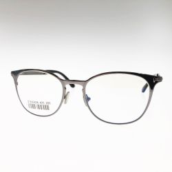 〇〇 TOM FORD トムフォード サングラス メガネフレーム FT5732B-52 シルバー x ブラック Sランク