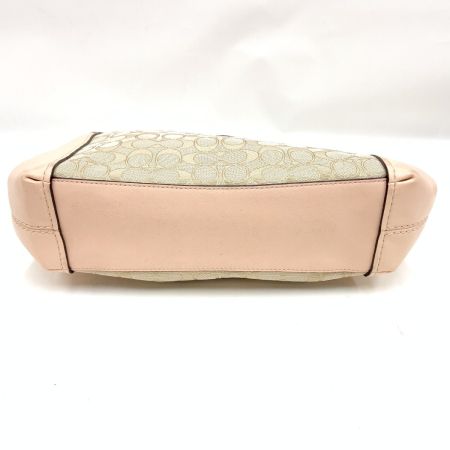  COACH コーチ シグネチャー ハンドバッグ ２WAY ショルダーバッグ F29548 ベージュ x ピンク