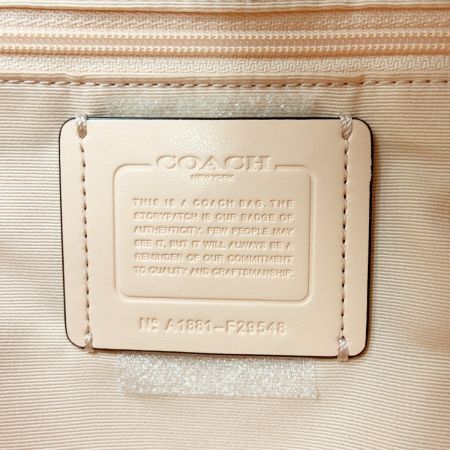  COACH コーチ シグネチャー ハンドバッグ ２WAY ショルダーバッグ F29548 ベージュ x ピンク