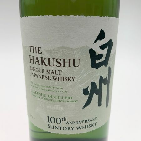 【北海道内限定発送】 HAKUSHU 白州/サントリー 100周年記念ラベル シングルモルト ジャパニーズ ウイスキー 700ml 43％ 未開栓