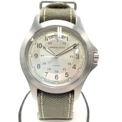 〇〇 HAMILTON ハミルトン カーキ キング  メンズ クォーツ 腕時計 H644510 グリーン x カーキ Bランク
