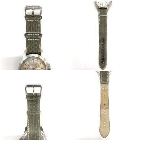  HAMILTON ハミルトン カーキ キング  メンズ クォーツ 腕時計 H644510 グリーン x カーキ