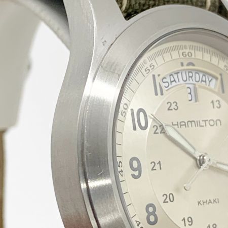  HAMILTON ハミルトン カーキ キング  メンズ クォーツ 腕時計 H644510 グリーン x カーキ