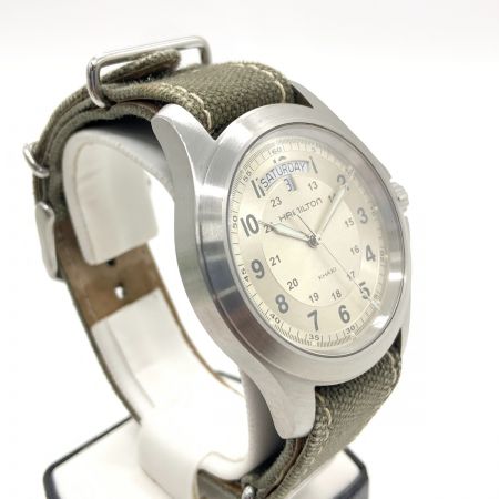  HAMILTON ハミルトン カーキ キング  メンズ クォーツ 腕時計 H644510 グリーン x カーキ