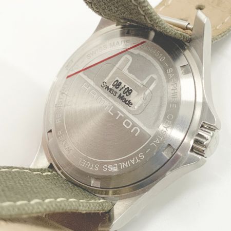  HAMILTON ハミルトン カーキ キング  メンズ クォーツ 腕時計 H644510 グリーン x カーキ