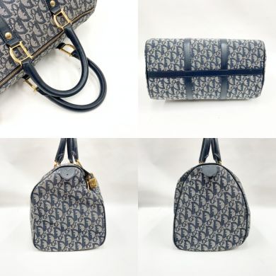 美品 Dior ディオール ミニボストン ハンドバッグ トロッター ネイビー トロッターミニボストンバッグ ネイビー ヴィンテージ