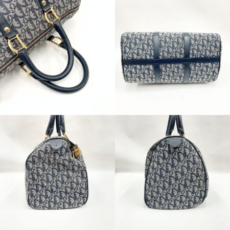  Christian Dior クリスチャンディオール トロッター ミニボストン ハンドバッグ BO A 0063 ネイビー