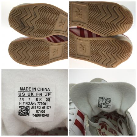  adidas アディダス COUNTRY スニーカー 25.5cm 661977 ホワイト×レッド