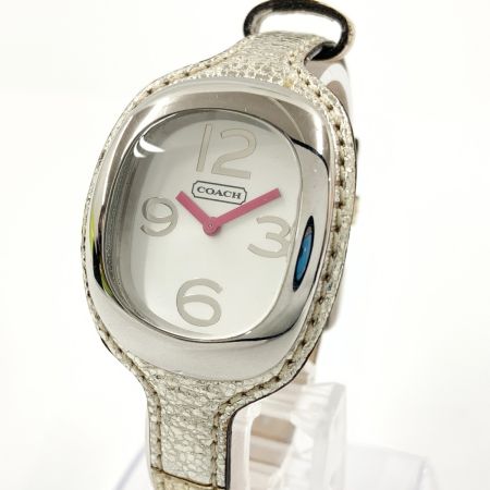  COACH コーチ レザー レディース クォーツ 腕時計 シルバー