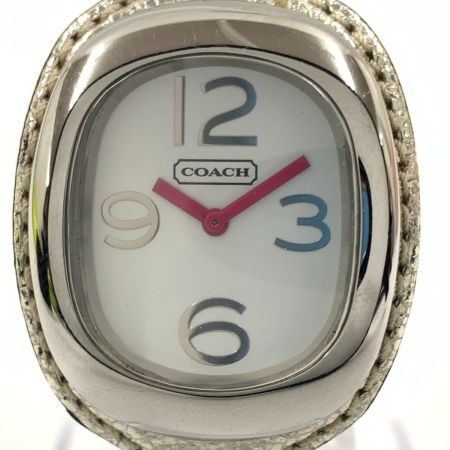  COACH コーチ レザー レディース クォーツ 腕時計 シルバー