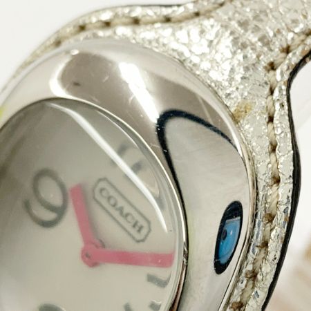  COACH コーチ レザー レディース クォーツ 腕時計 シルバー