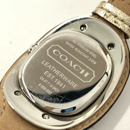  COACH コーチ レザー レディース クォーツ 腕時計 シルバー
