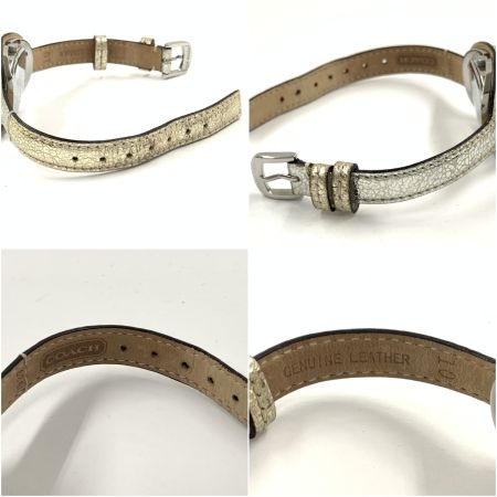  COACH コーチ レザー レディース クォーツ 腕時計 シルバー