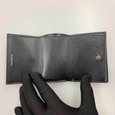  BALENCIAGA バレンシアガ SIGNATURE MINI ウォレット 三つ折り財布 594312 ブラック