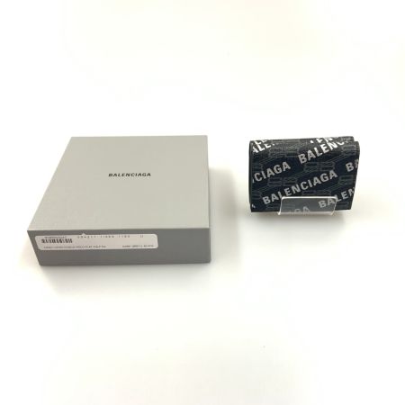  BALENCIAGA バレンシアガ SIGNATURE MINI ウォレット 三つ折り財布 594312 ブラック