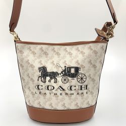〇〇 COACH コーチ ダコタ バケット バッグ 16 ホース アンド キャリッジ プリント ショルダー バッグ CH733 ブラウン Bランク