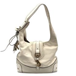 〇〇 Chloe クロエ ワンショルダー ホースチャーム付き ショルダーバッグ　 アイボリー Bランク