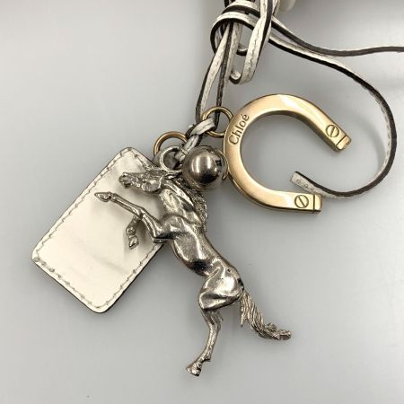  Chloe クロエ ワンショルダー ホースチャーム付き ショルダーバッグ　 アイボリー