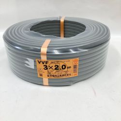 〇〇 富士電線工業(FUJI ELECTRIC WIRE)  電材 VVFケーブル 3芯 3× 2.0 LFV-R 100m 未開封品 グレー Sランク