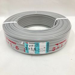 〇〇 YAZAKI  電材 VVFケーブル 3芯 3× 1.6 PbF 100m 未開封品 グレー Nランク