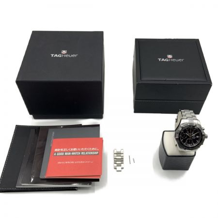  TAG HEUER タグホイヤー アクアレーサー クロノグラフ 自動巻き  CAF2110 シルバー x ブラック