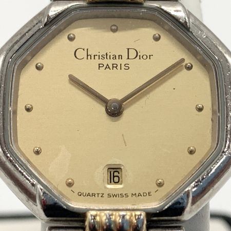  Christian Dior クリスチャンディオール デポーズ スウィング ウォッチ オクタゴン クォーツ 腕時計 48.203 ゴールド x シルバー