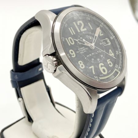  HAMILTON ハミルトン カーキ コンサベーション GMT ハリソンフォード モデル 自動巻き 腕時計 H775650 ネイビー x ブラック
