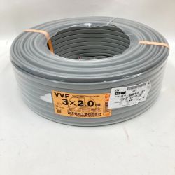 〇〇 富士電線工業(FUJI ELECTRIC WIRE)  電材 VVFケーブル 3芯 3× 2.0 LFV-R 100m 未開封品 グレー Sランク