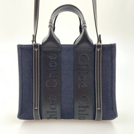  Chloe クロエ ウッディ WOODY スモールトートバッグ 2WAYバッグ CHC22WS397 ネイビー