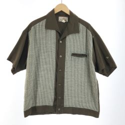 〇〇  90's BC ETHIC イタリアンカラー 半袖シャツ サイズM 100452 カーキ Bランク