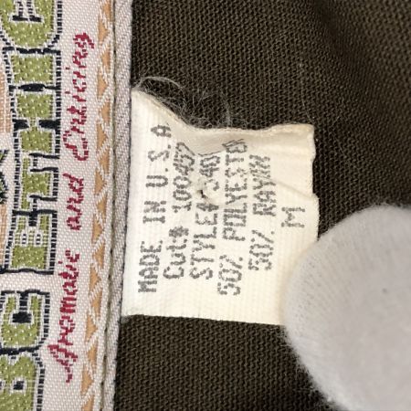   90's BC ETHIC イタリアンカラー 半袖シャツ サイズM 100452 カーキ