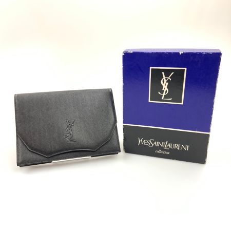  Yves Saint Laurent イブサンローラン ロゴ ヴィンテージ クラッチバッグ ブラック
