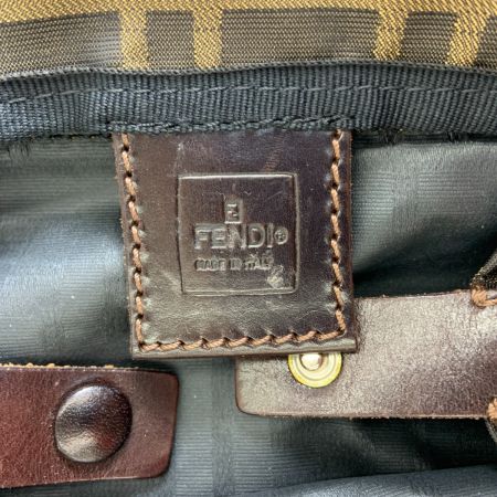  FENDI フェンディ ズッカ柄 折り畳み トートバッグ ナイロン 15822-009 ブラウン