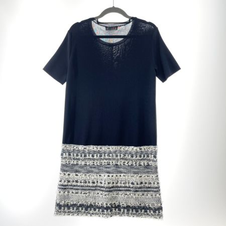  BASILE28 バジーレベントット レディース  半袖ワンピース サイズ42 ネイビー