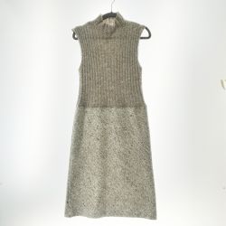 〇〇 BASILE28 バジーレベントット レディース ノースリーブ ニットワンピース サイズ40 ブラウン Bランク