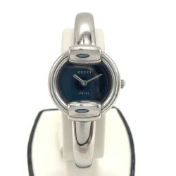 〇〇 GUCCI グッチ バングルウォッチ クォーツ腕時計 1400L シルバー  x ブラック Bランク