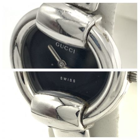  GUCCI グッチ バングルウォッチ クォーツ腕時計 1400L シルバー  x ブラック