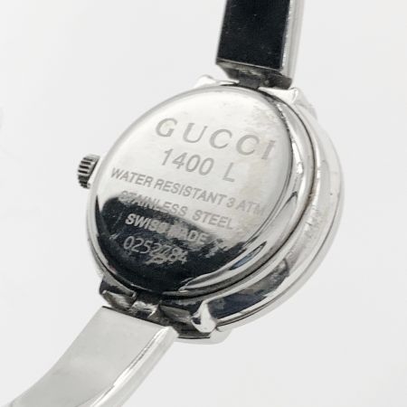  GUCCI グッチ バングルウォッチ クォーツ腕時計 1400L シルバー  x ブラック