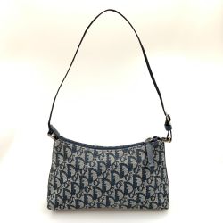 〇〇 Christian Dior クリスチャンディオール トロッター ハンドバッグ ショルダーポーチ アクセサリーポーチ ワンショルダー  ネイビー Bランク