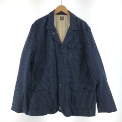 〇〇 SUGAR CANE シュガーケーン メンズ クルーザージャケット インディゴストライプ サイズ42 SC13420 ネイビー Aランク