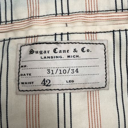  SUGAR CANE シュガーケーン メンズ クルーザージャケット インディゴストライプ サイズ42 SC13420 ネイビー