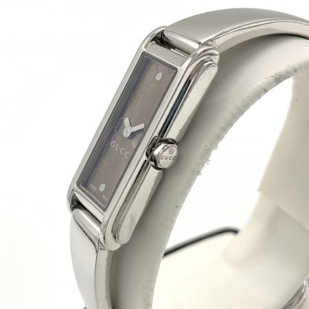  GUCCI グッチ Gライン バングルウォッチ クォーツ腕時計 14880893 ブラウン x シルバー