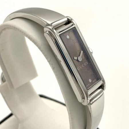  GUCCI グッチ Gライン バングルウォッチ クォーツ腕時計 14880893 ブラウン x シルバー