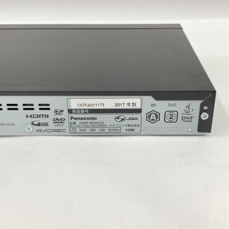  Panasonic パナソニック ブルーレイレコーダー DIGA 2番組 500GB Blu-rayレコーダー DMR-BRW520