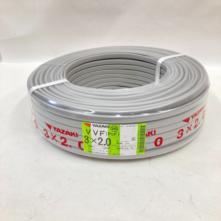 YAZAKI VVF(PbF) 過ぎる 黒白線 3x2.0mm 100m