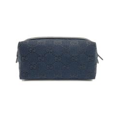 〇〇 GUCCI グッチ GGキャンバス コスメポーチ 039.1118 ブラック Aランク